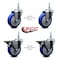 Service Caster 4 Inch Blue Polyurethane 38 Inch Threaded Stem Caster Set 2 Brakes SCC SCC-TS20S414-PPUB-BLUE-381615-2-PLB2 - alternate 2